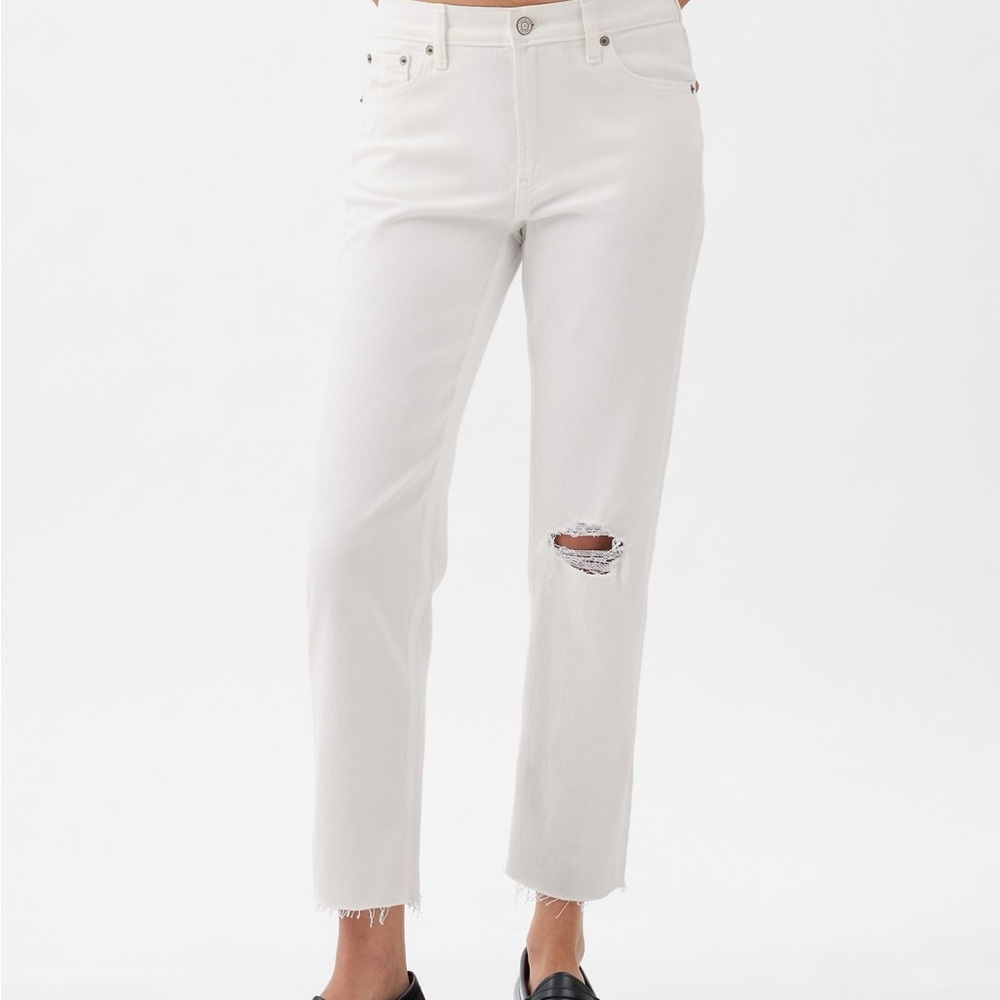 Gap High Rise Women's White Distressed Jeans Size 4